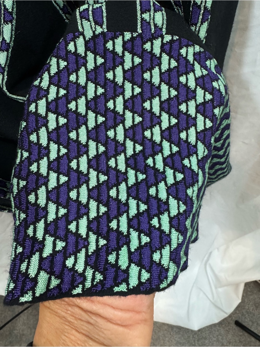 Missoni Black Mini Dress with Green and Purple Trim 42 - Picture 8 of 14
